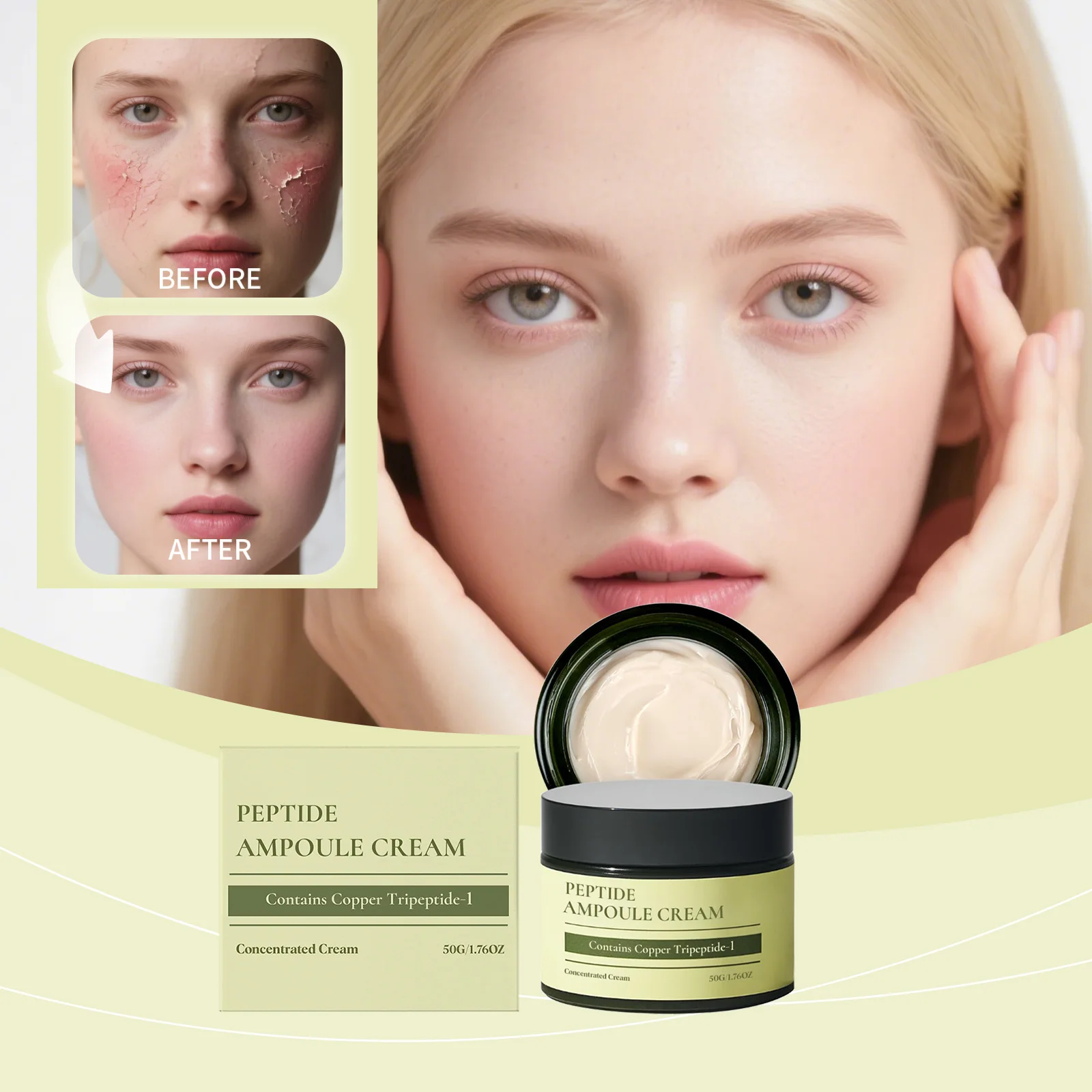 Copper Peptide Moisturizing Cream Containing Copper Tripeptide Nourishing Facial Cream Hydrate Skin Keep Skin Smooth Boost