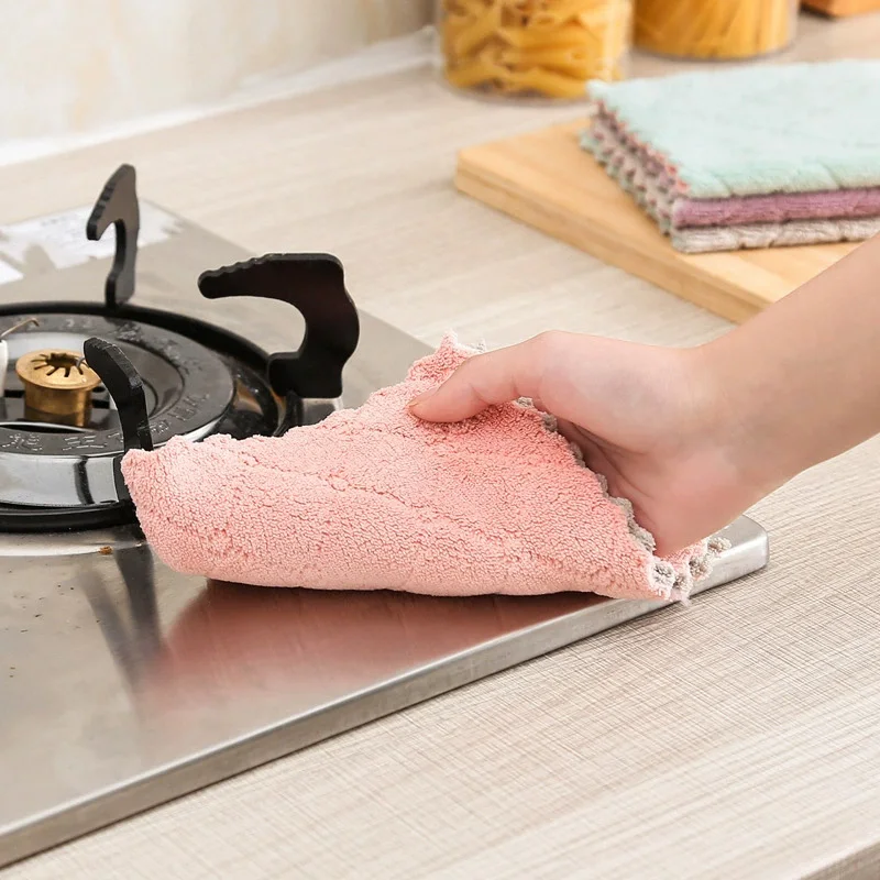 Microfiber Streak-Free Cloths 10-Pack, Grease Removal for Kitchen, Soft & Durable Home Use