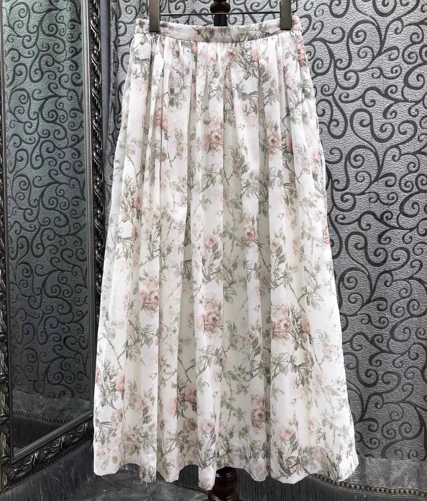 

Новейшая модная длинная юбка 2026, весна-лето, женские карманные лоскутные милые длинные хлопковые юбки с высокой талией и маленьким цветочным принтом