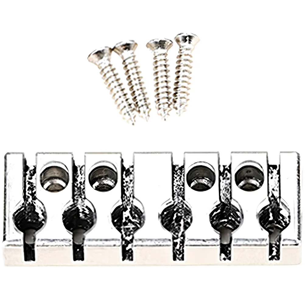

Headless Electric Guitar String Lock 6 String Silver Metal Locking Nut Durable Parts Guitar Supplies Easy Store Carry