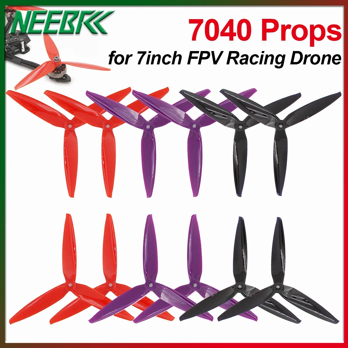 4/8/16PCS NEEBRC 7040 7 zoll 7x4x3 2CW 2CCW Propeller 3-Blatt Requisiten für RC Mark4 APEX FPV Drone Quadcopter 2806,5 2807 Motor