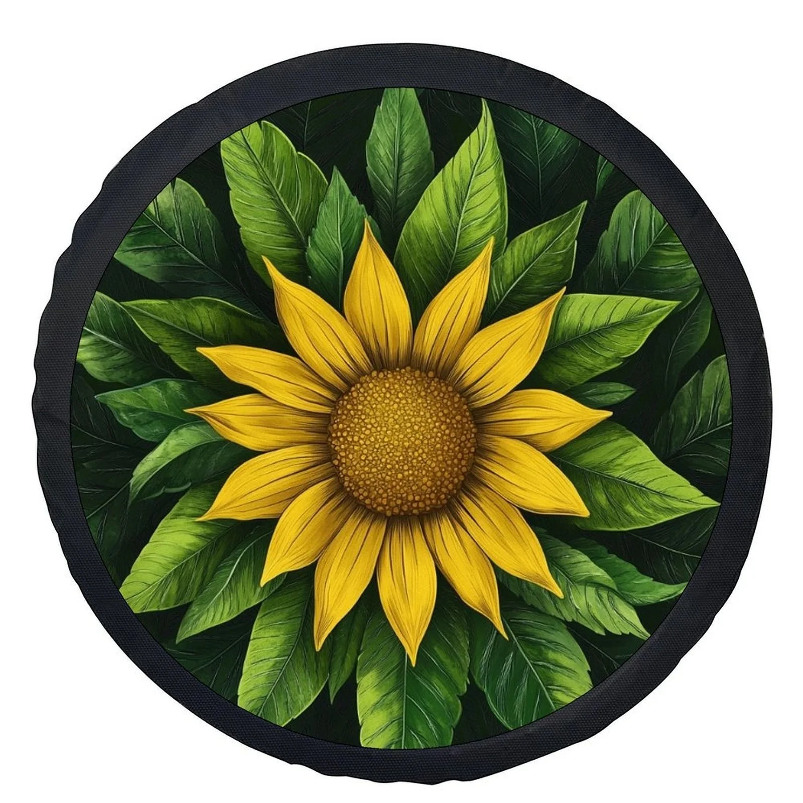 1pc Sunflower In Leaves Themed Tire Cover Wheel Cover, Trendy Universal Wheel Cover Tire Cover Wheel Protection Cover, Suitable