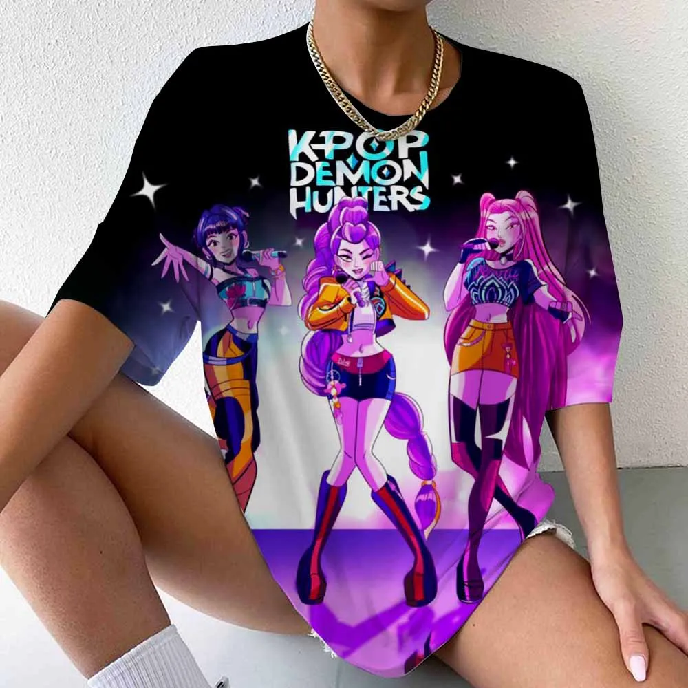 

-POPWitch Hunt Movie Peripheral Printed Modal Thin Short-sleeved T-shirt, A Versatile and Stylish Parent-child Outfit for Girls