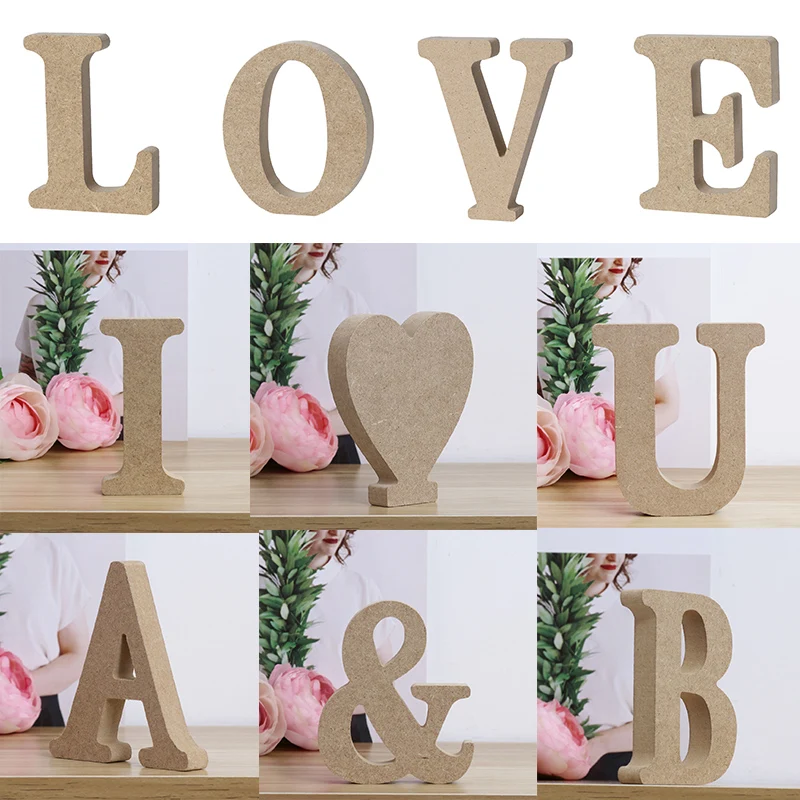 

Wooden Alphabet Letters Wall Decoration Home Office Nursery Craft Letter Pine Wood Texture Eco-Friendly Kids Educational