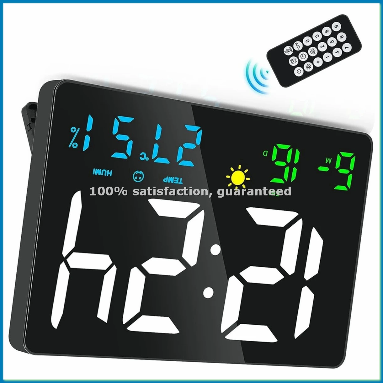 

Digital Wall Clock Large Display, 25cm USB LED Digital Wall Clocks Alarm Clock for Bedrooms with Weather Station-AT35