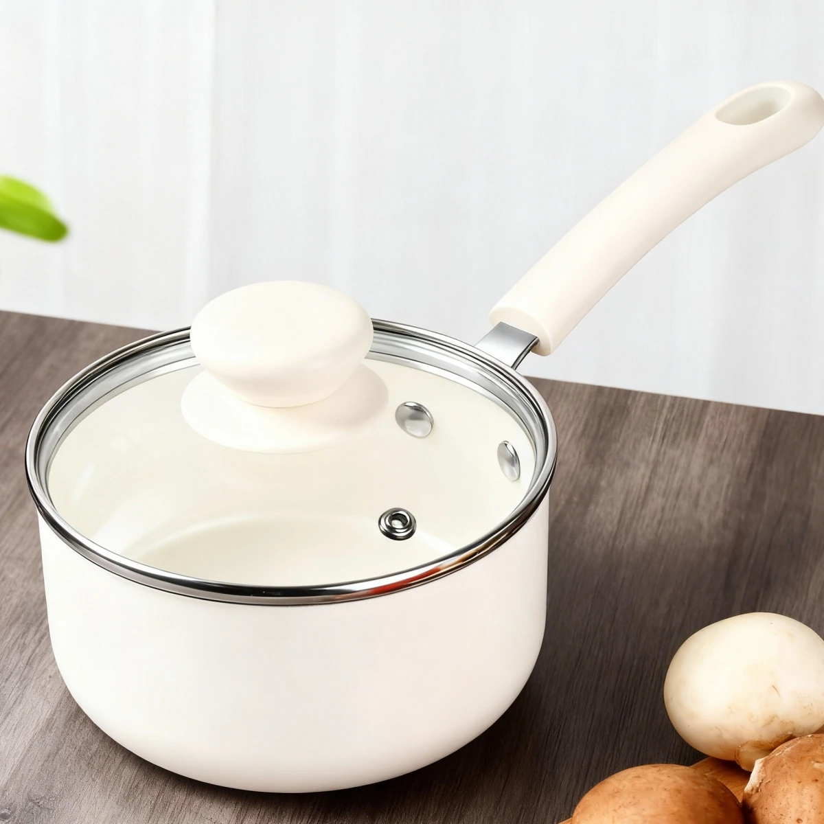 

MICHELANGELO Кастрюля на 1 литр с антипригарным покрытием и крышкой, керамическая сковорода-саквояж, легко чистящиеся, нетоксичные капельки, индукционная совместимость