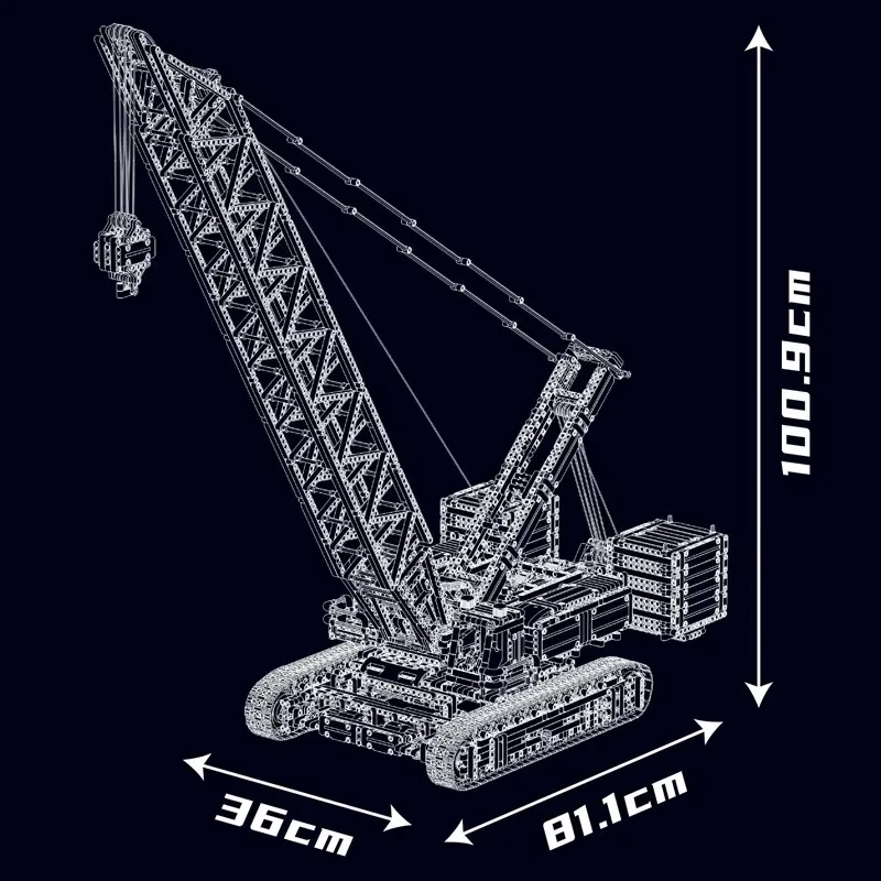 Mould King 17046 Technical Truck Building Blocks Remote Control Wacker 16000 Crawler Crane Model Bricks Toys Kids Christmas Gift