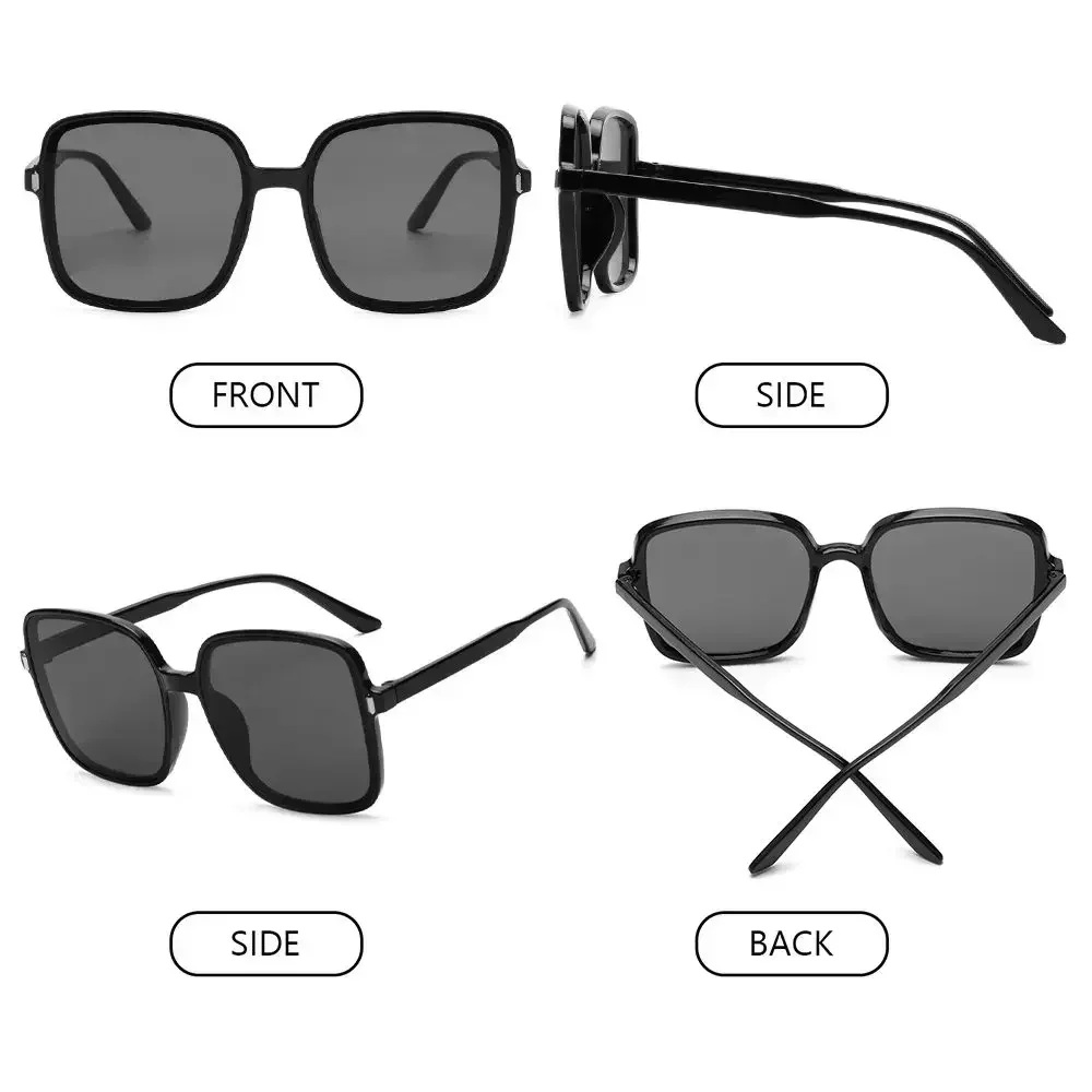 Retro Big Square Frame Sunglasses Woman Vintage Gradient Sun Glasses Female Clear Lens Black White Summer Oculos De Sol Glasses