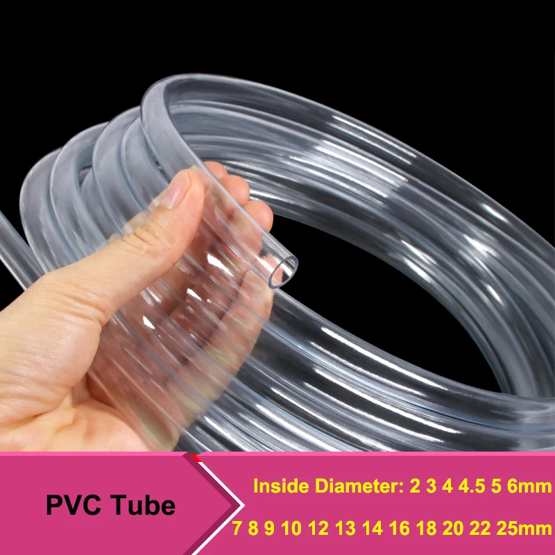 1/2/3/5/8m Transparent PVC Plastic Hoses  2 3 4 5 6 8 10 12 14 16 18 20 25mm Inner Diameter High Quality Water Pump Tube Hose