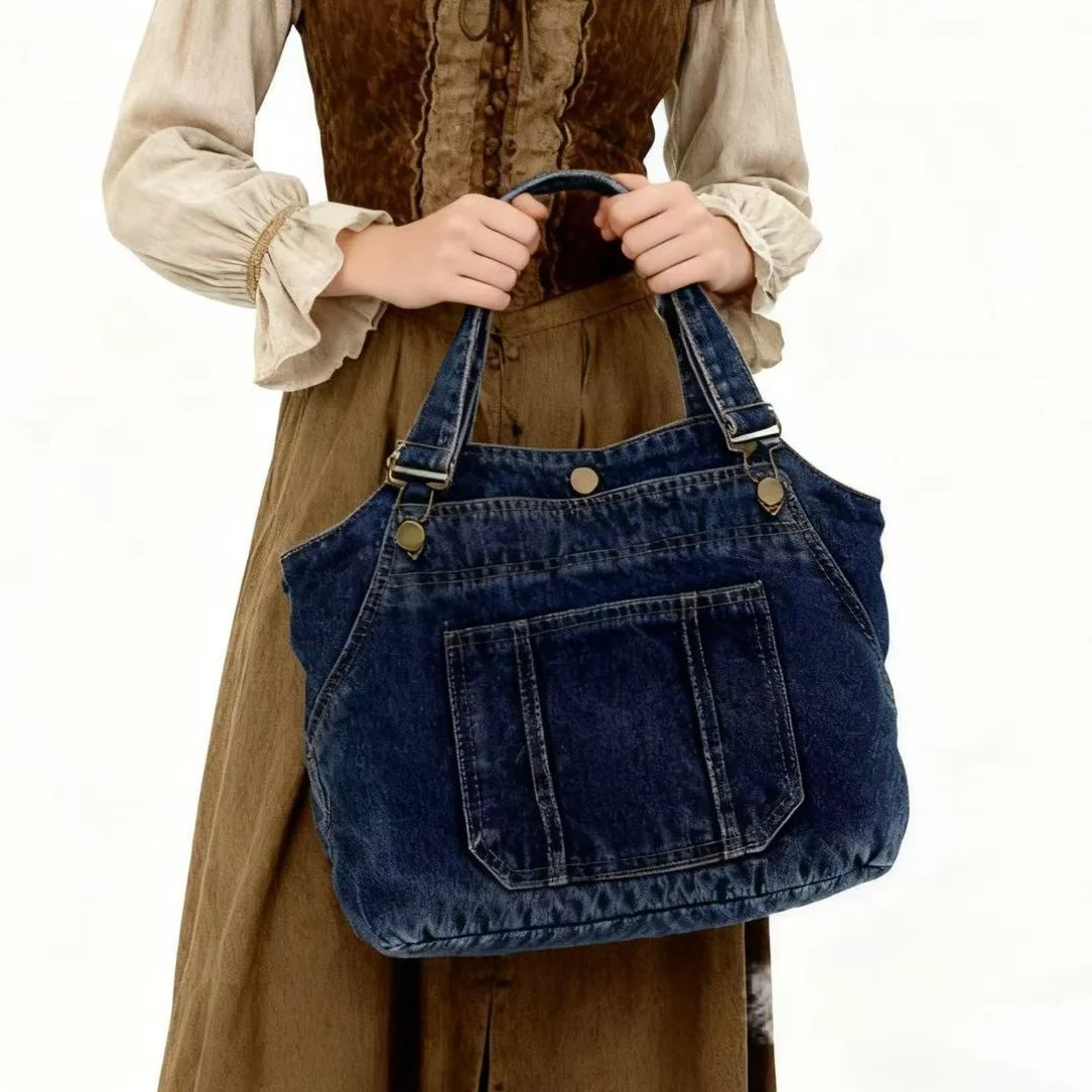 

Fashion Washed Denim women handbags Large capacity Cowboy Shoulder bags for Female Simple Student ladies big Totes shopping bag