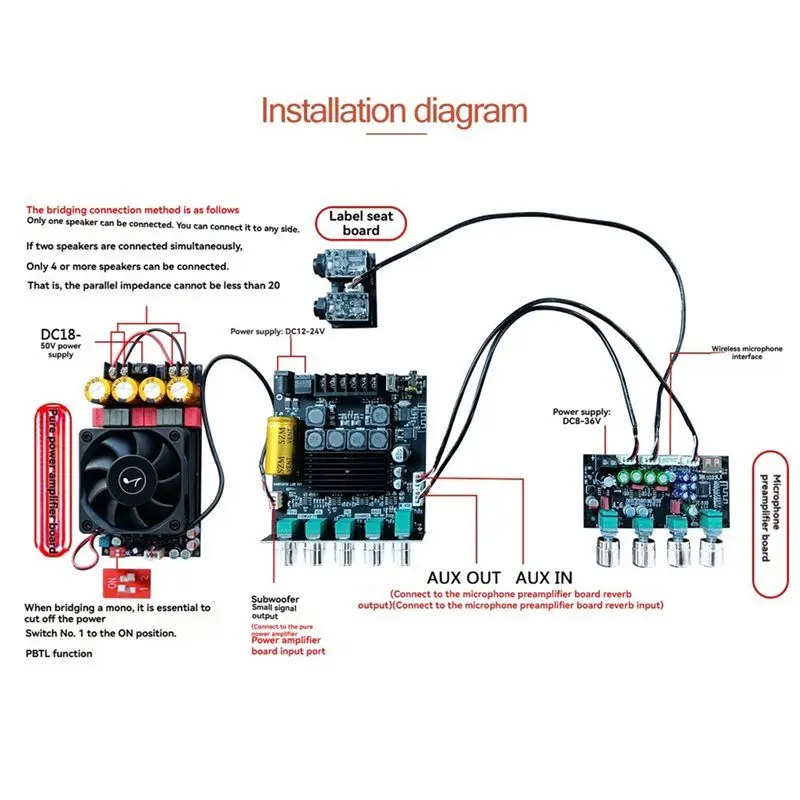 Плата реверберации для караоке с верхней частью Fever, 8-36 В постоянного тока, DSP, микширующий усилитель с защитой от капота, передняя плата усилителя с микрофоном TB21H, караоке-пение