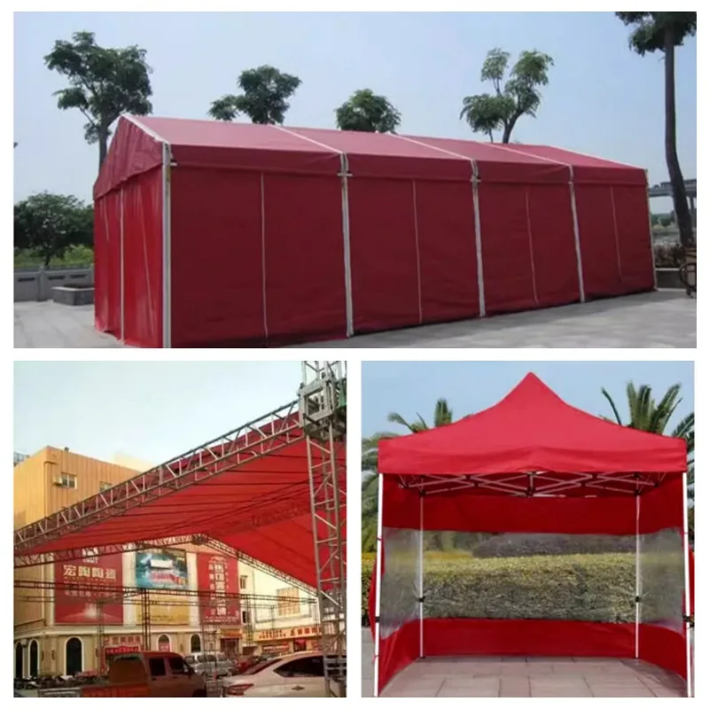 Red Thicken Canvas PVC Tarpaulin Waterproof Cloth Outdoor Awning Anti-UV Camping Tent Pergola Sun Shelter Car Truck Tarp Cover