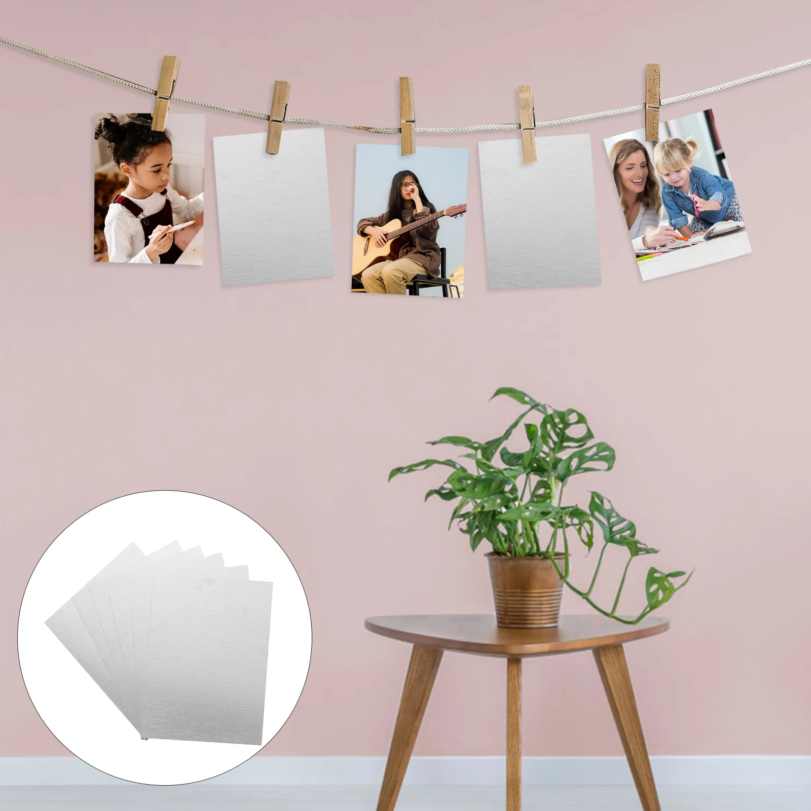 6pcs Blank Photo Frame 15x20cm Sublimation Simulation Blank Photo Sign Wall Decor Metal Sign Smooth Craft
