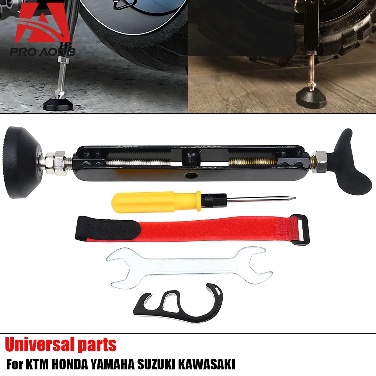 

Portable Lift Stand Rear Wheel Emergency Side Stand kickstand For Kawasaki Z125 Z250 Z300 Z400 For Yamaha MT03 MT07 MT09 MT10