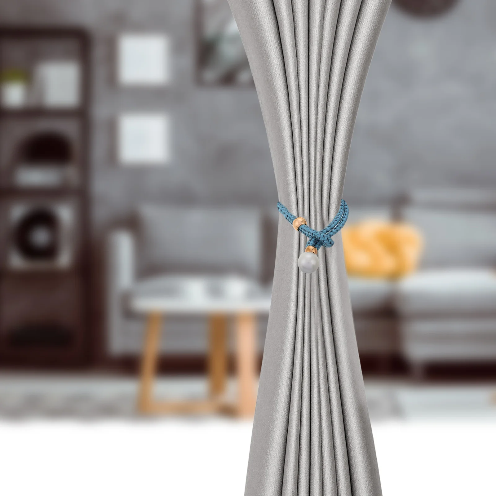 

2Pcs Simple Curtain Tiebacks Adjustable Hand-Woven Rustic Drapery Tie Backs for Bedroom Living Room Home Decor