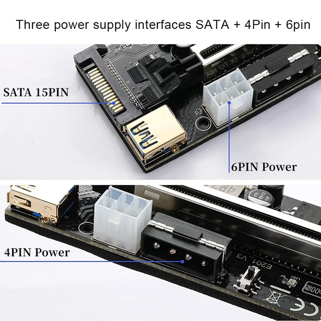 1Set PCI-E 1X to 16X Graphics Card Extension Cable V009S PRO