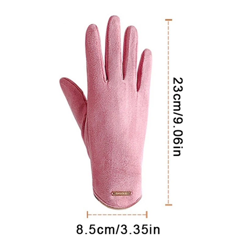 Neue frauen Handschuhe Winter Weibliche Studenten Wildleder Samt Outdoor Radfahren Handschuhe Touchscreen Verdickt Warme Handschuhe