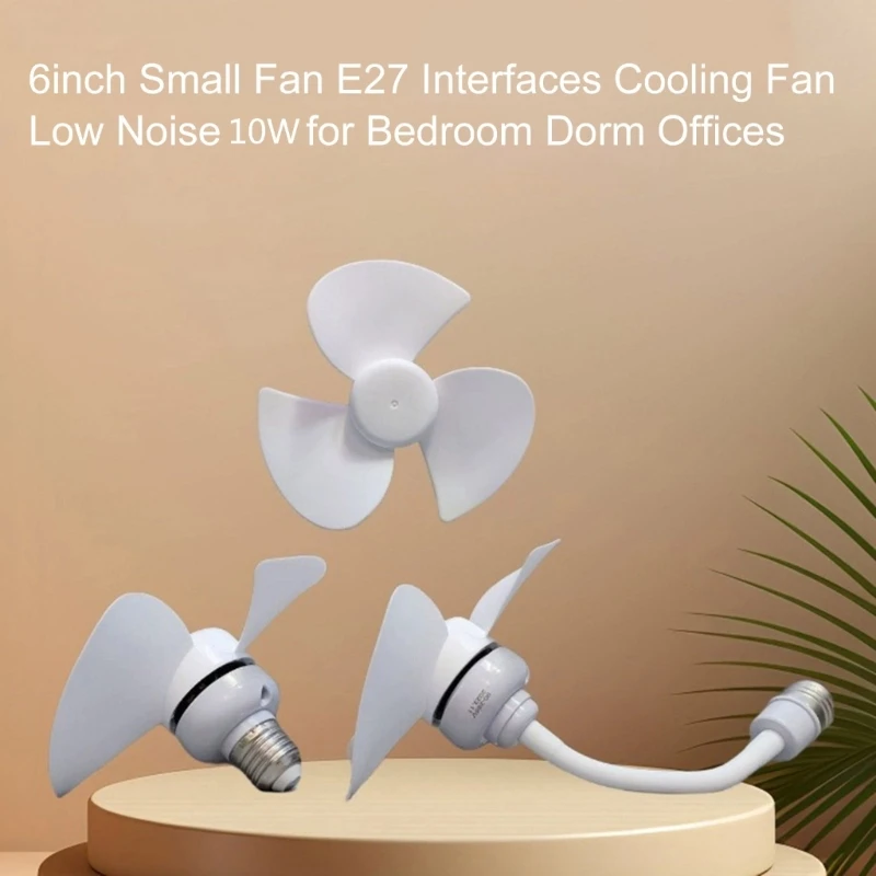 Small Modern Ceiling Fan 10W 1000r/min 3 Fan Leaf E27 Mount for Dorm Office Home