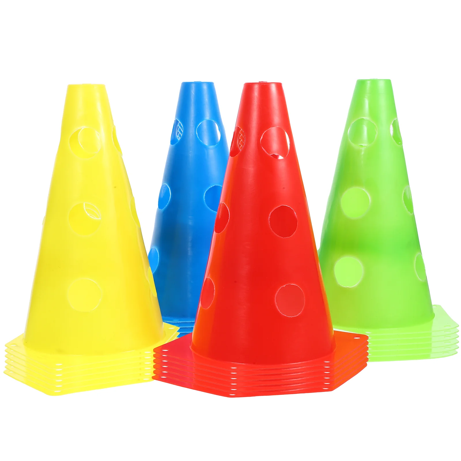 24 Pcs Football Cones PE Material Safety Training Agility Markers Traffic Cones Sports Equipment Foldable Kids Practice