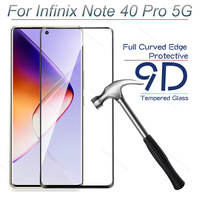 9D Curved Tempered Glass Case For Infinix Note 40 Pro 5G Screen Protector In Finix Note40 Pro+ 40Pro Plus InfinixNote40 4G Cover