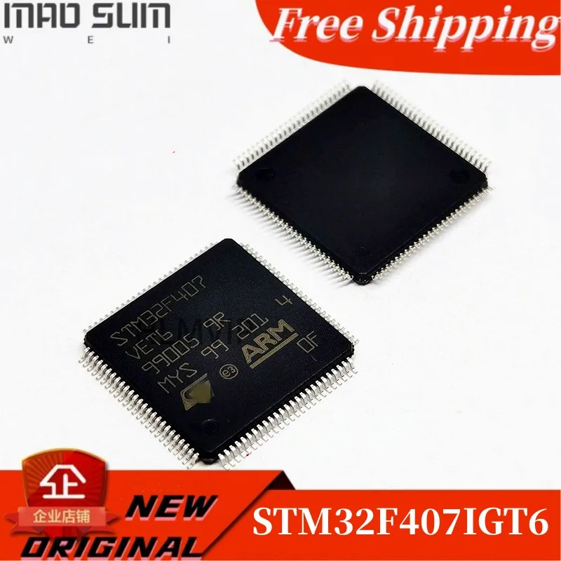 Free Shipping 1-10PCS/LOT STM32F407IGT6 STM32F407IGTB LQFP-176 MCU ARM M4 1024 FLASH 168 Mhz 192kB SRAM