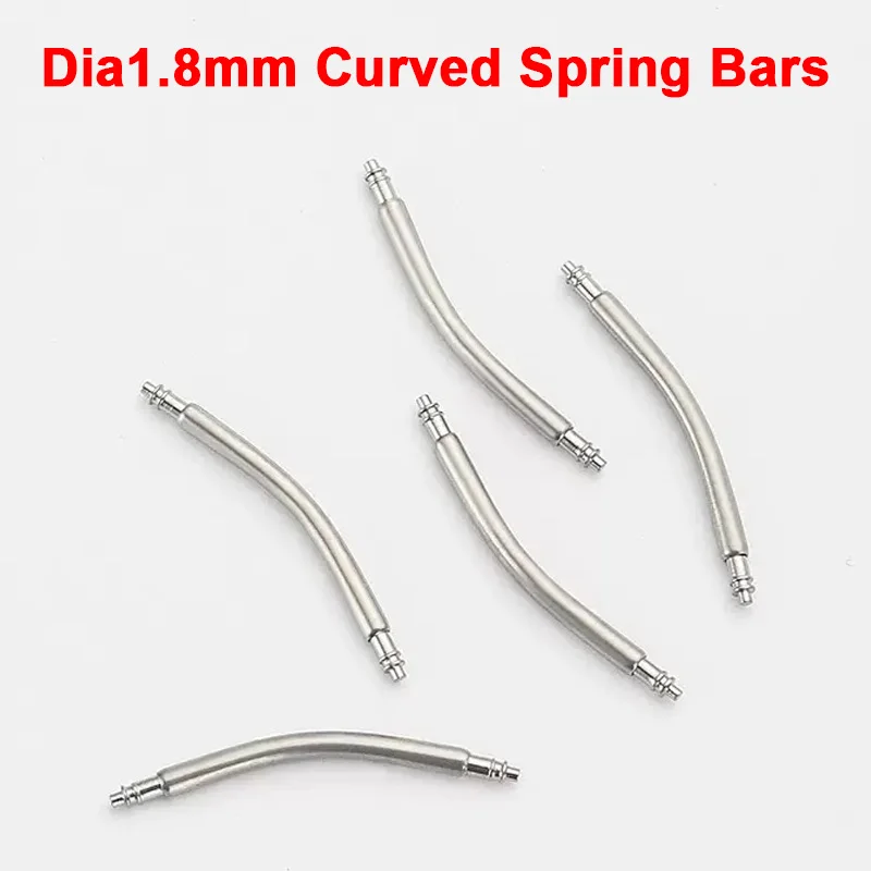 

100 PCS Dia1.8mm Spring Bars Curved Watch Strap Link Bars Pins 18mm 19mm 20mm 22mm 24mm Watch Bands Bracelet Spring Bars