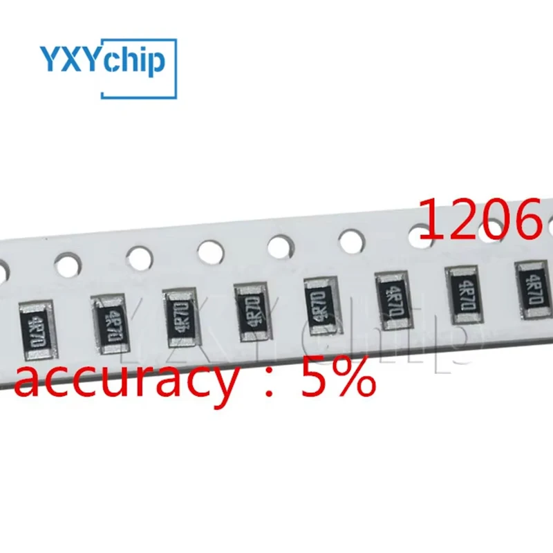 

1000PCS 1206 SMD resistor accuracy 5% 1R10R100R 1K100K1M 22K220K330K 470K ohms 560R 620R 680R 750R 820R 910R