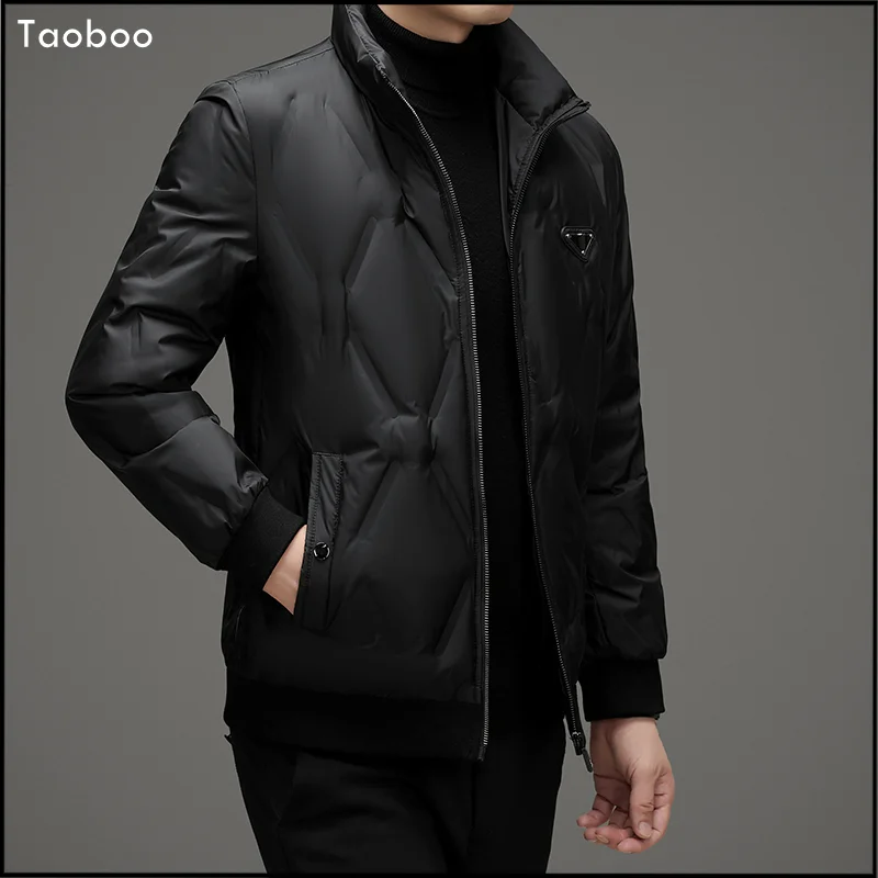 Taoboo Thickened Solid English Style Fashion Casual jackets for men 2024 New Designer Brand Lightweight White Duck Down Jacket