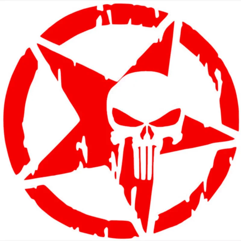 

Punisher Star Skull Pentagram Sticker Car, Bike, Motorcycle, Laptop, Helmet, Surfboard, Hair Vinyl Decal