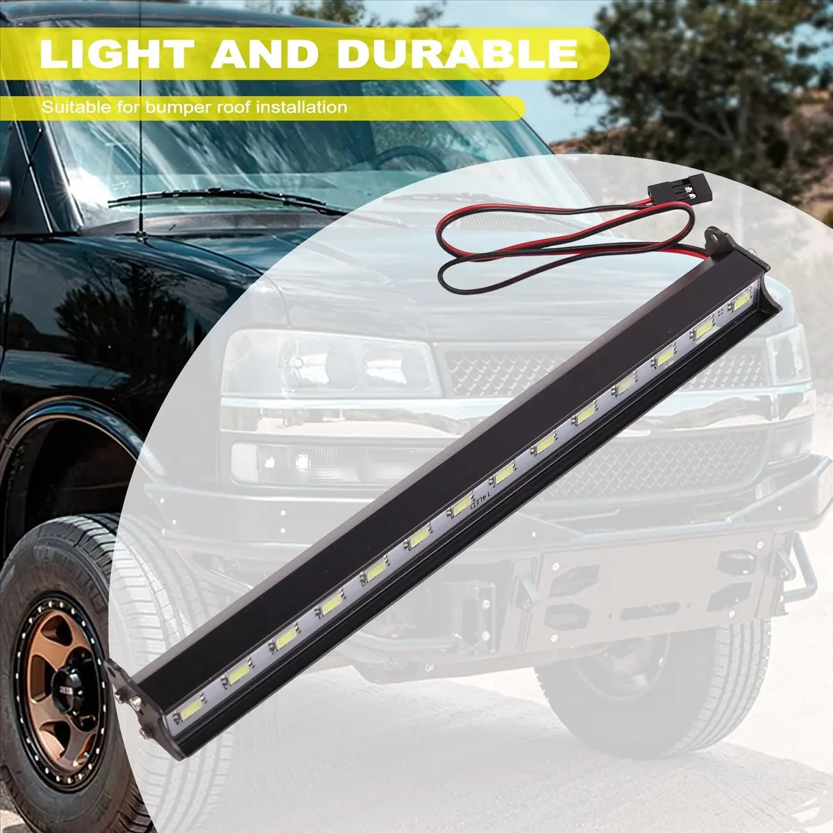 plplp RC Car Roof LED Light Bar Adjustable Mode for 1/10 Crawler SCX10 Wraith Capra TRX4 TRX6 CC01 180mm