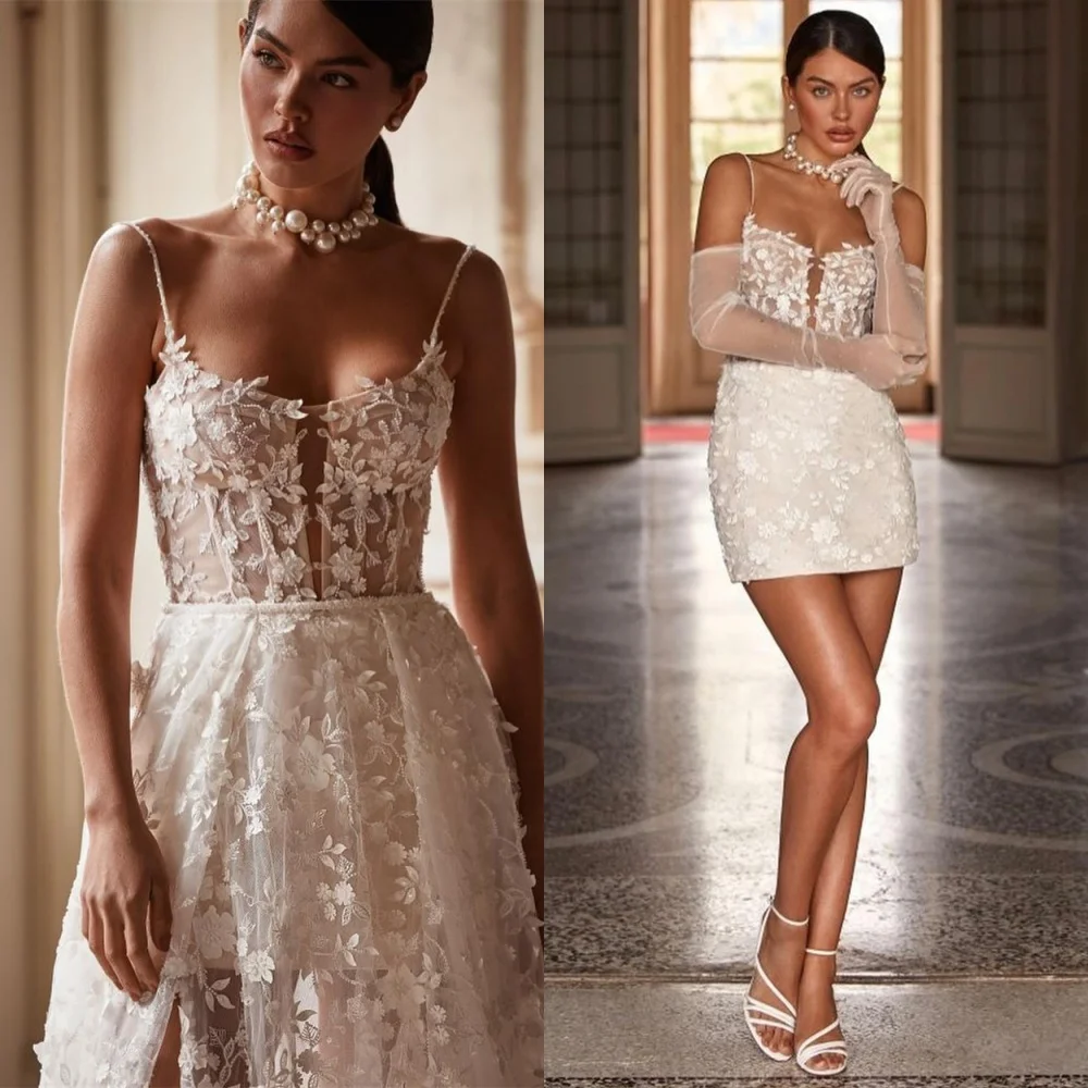 

Customized White Organza Wedding Dress Exquisite Strapless Spaghetti Straps Bridal Party Classic Sleeveless Vestido De Novia