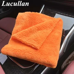 Lucullan 40x40cm Orange Super Thick Plush Edgeless Microfiber Towels Car Care Cleaning Cloths  Polishing Detailing Drying Rags