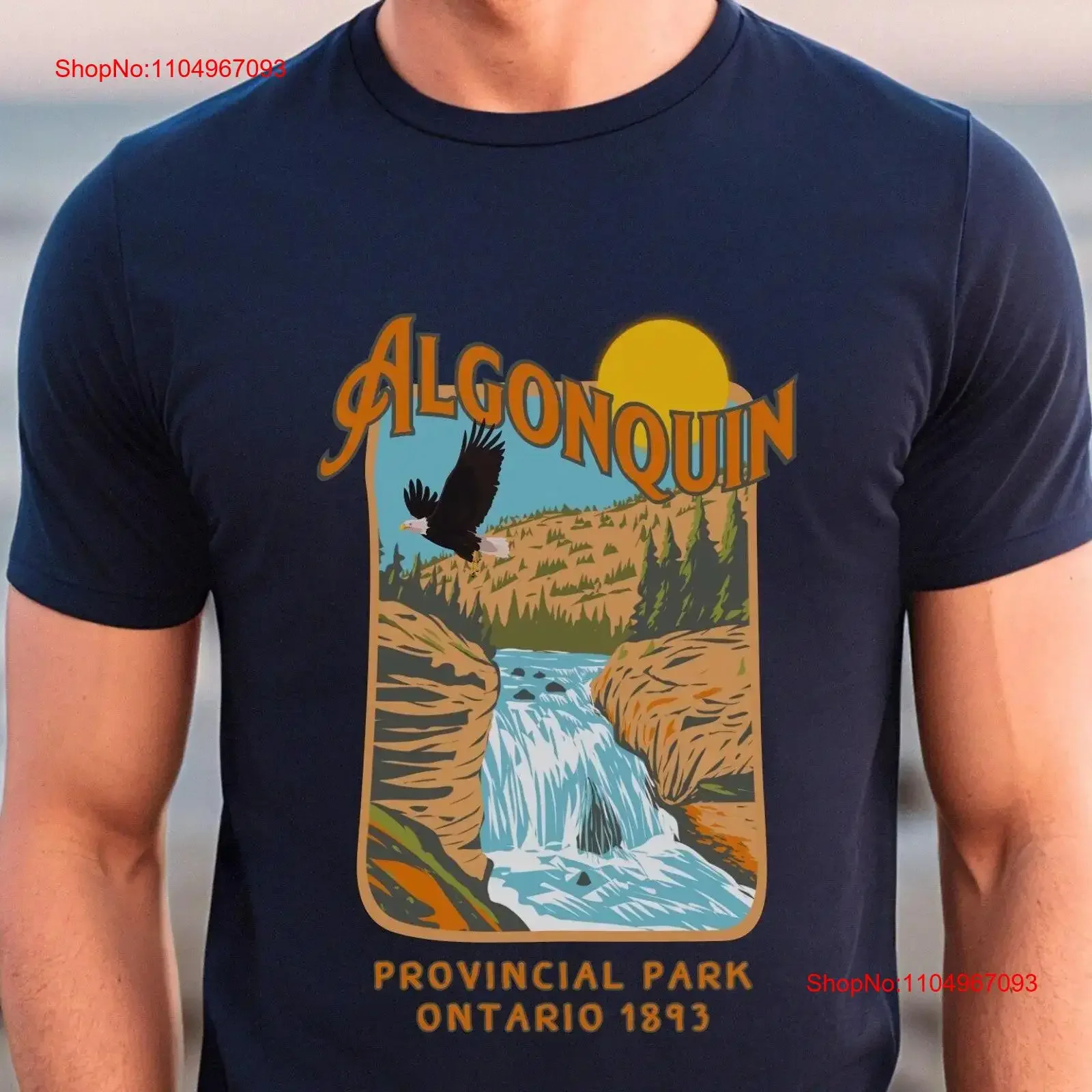 

Сувенирная футболка Algonquin Provincial Park для природы, приключений на открытом воздухе, Ontario Lover Cottagecore Gorpcore, ретро, винтаж