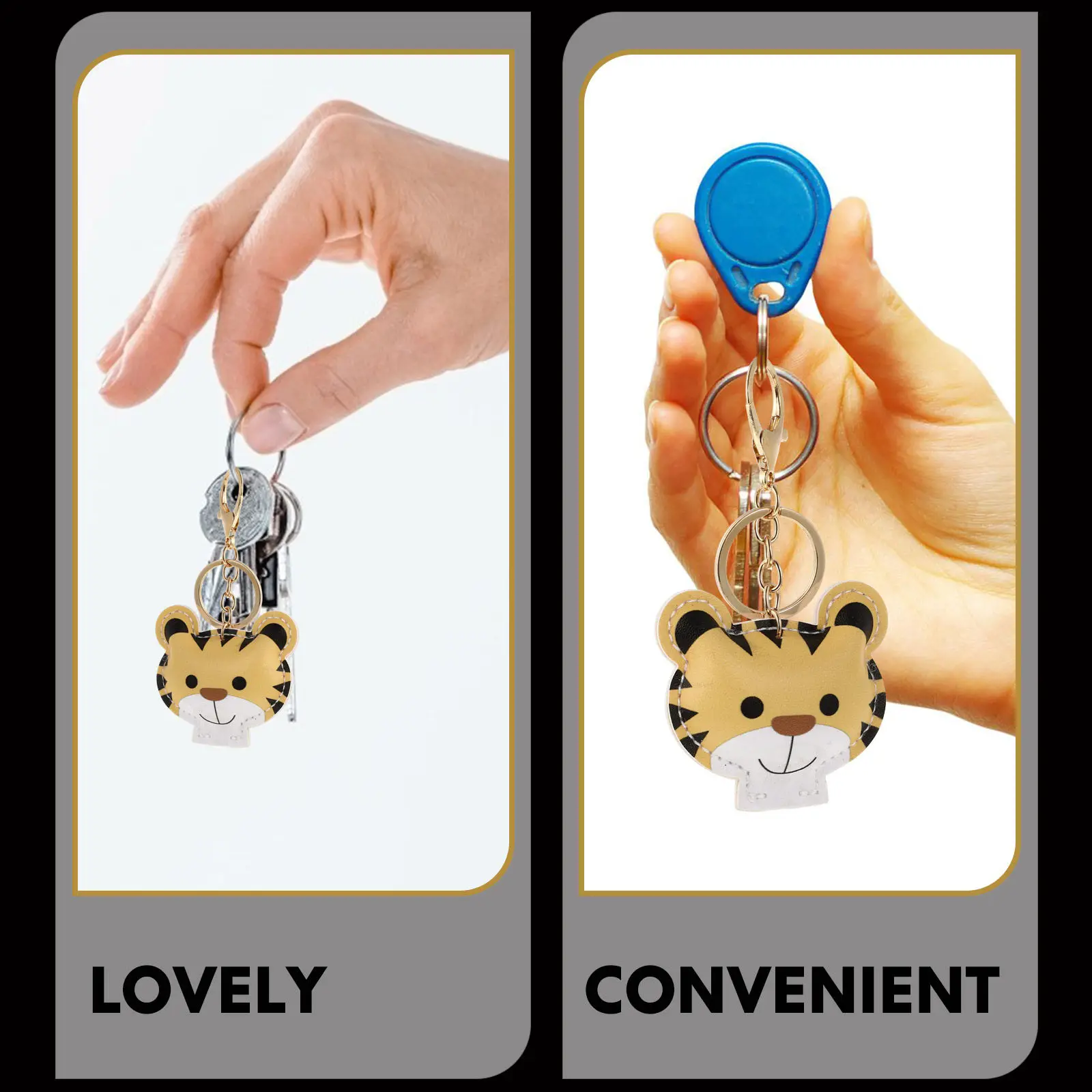 

3Pcs Tiger Keychain Pendant Set Exquisite Cartoon Design for Keychain Bag Hanging Ornament Compact Not Easy Damage Perfect Gift