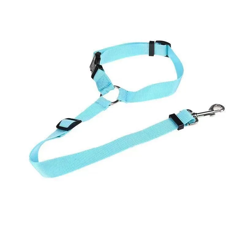Einfarbiger Zwei-in-Eins Haustier-Autosicherheitsgurt Nylon-Leine Rücksitz-Sicherheitsgurt Verstellbares Hundegeschirr Halsband Haustierzubehör – Detail 5