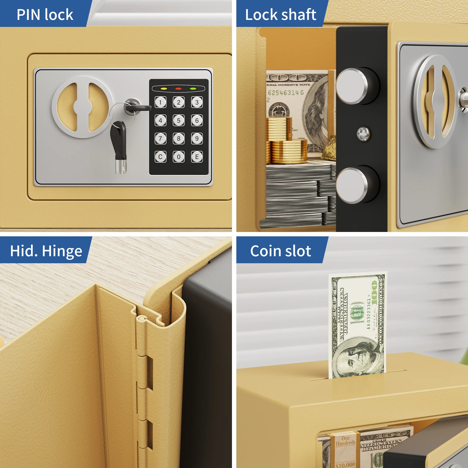 Salvadanaio con password - Salvadanaio per adulti - Cassaforte con password - Vault per monete - Cassaforte per depositi e ritiro - Scatola portaoggetti con password