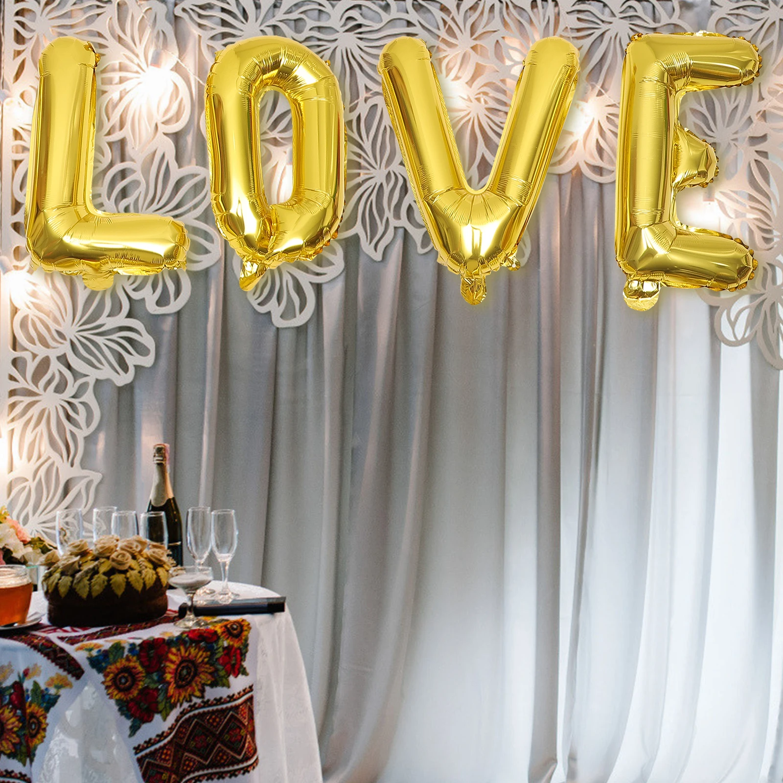 

Alphabet Balloon Set 16 Inch Letter Foil Balloons for Wedding Birthday Party Decorations Reusable Star Pattern