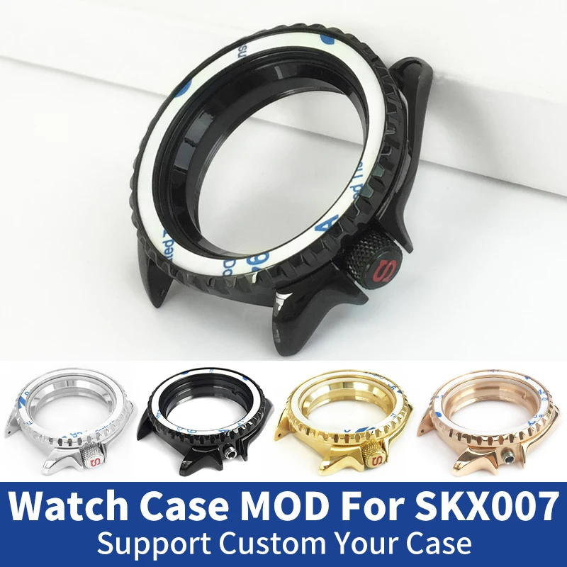 

SKX007 SRPD Watch Case Custom Fits NH35 NH36A Movement Stainless Steel Shiny Parts Replacement Watch Bezel Crown Chapter Ring