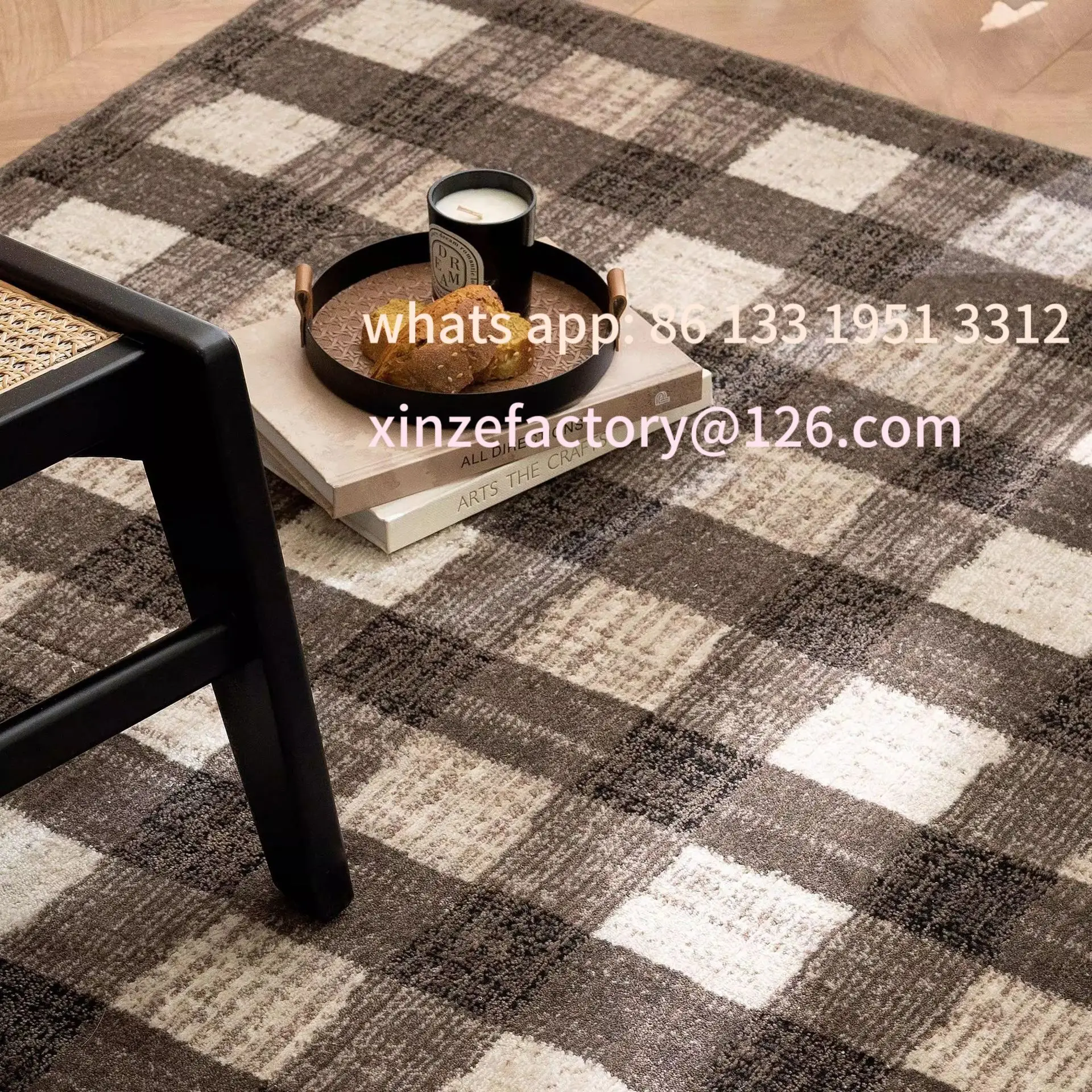 

Customizable modern simple medieval wool carpet light luxury high-end villa living room sofa coffee table thickened