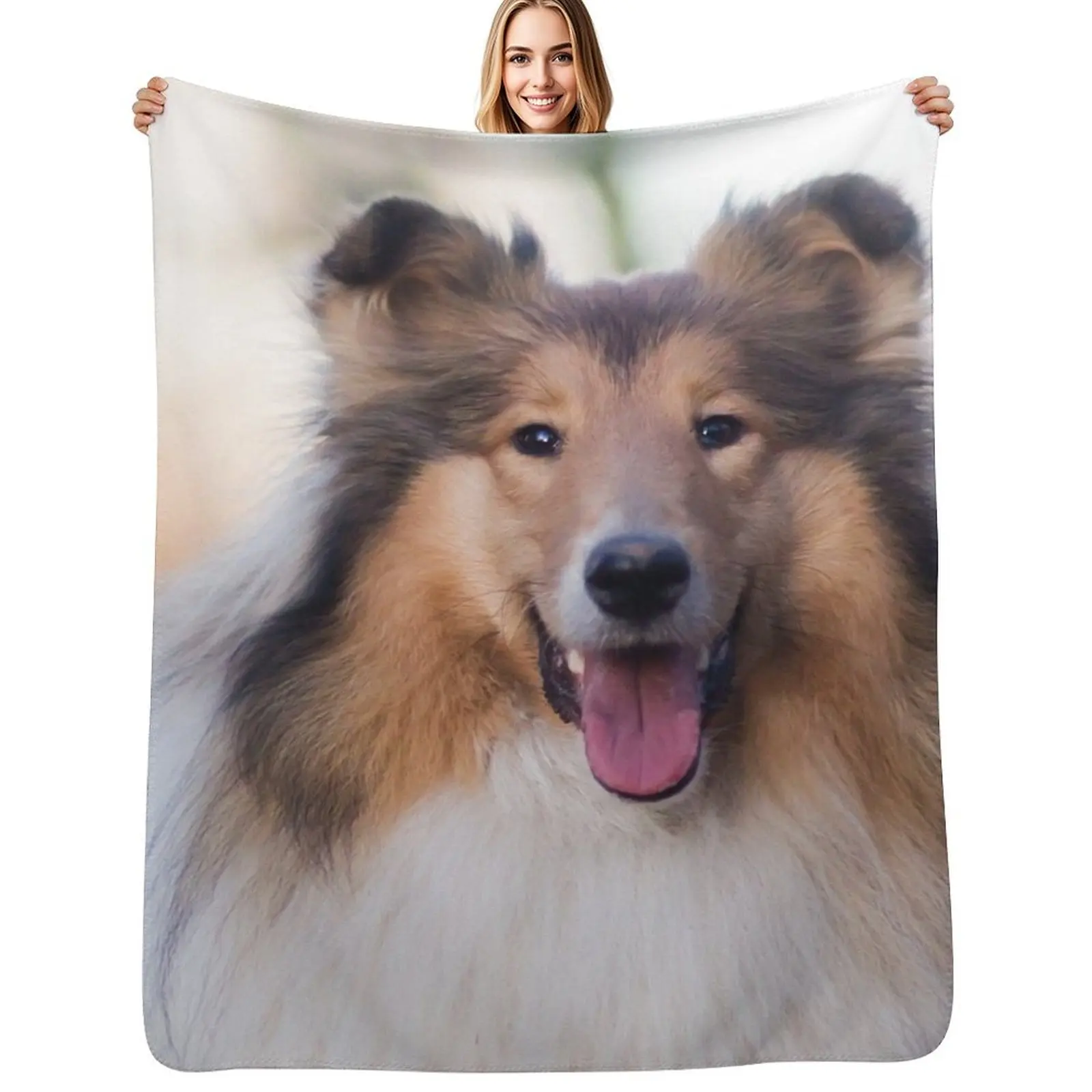 Rough Coated Collie Photo Throw Blanket Vintage cosplay anime Weighted Warm Stuffeds Luxury Throw Blankets