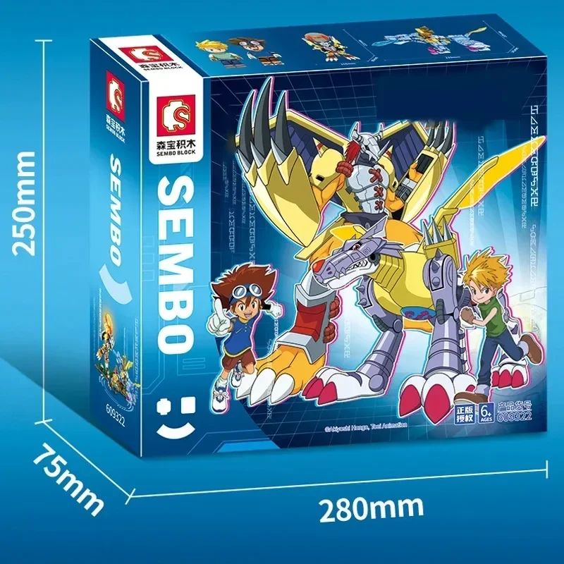 

SEMBO BLOCK Digimon Adventure аниме блок экшн-кукла модель Garudamon металлический Greymon детская модель игрушка-головоломка подарок на день рождения