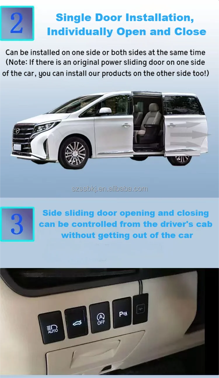 Zestaw elektrycznych drzwi przesuwnych do GAC GM8 GN8, łatwe automatyczne otwieranie i zamykanie, elektryczny system środkowych drzwi samochodowych do GAC Trumpchi GM8/M8 - cena