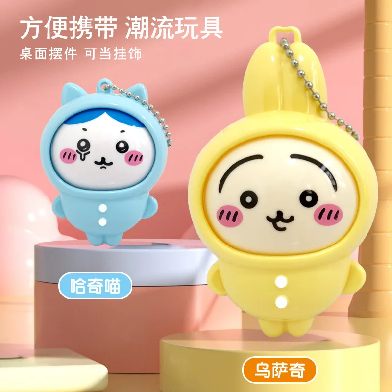 Yiji Anime Gesichtsveränderungs-Spielzeug – Drücken zum Transformieren des Ausdrucks, Schlüsselanhänger-Figur Hachiware Usagi, Kawaii Geschenk, Sammlerstück – Detail 5