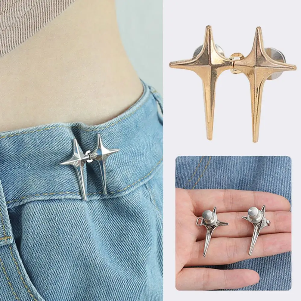 مشبك معدني مُثبّت كبّاس بنطلون الخصر زر دبوس زر أزرار معدنية ثابتة تنورة تعديل زر تشديد قطعة أثرية DIY بها بنفسك #3