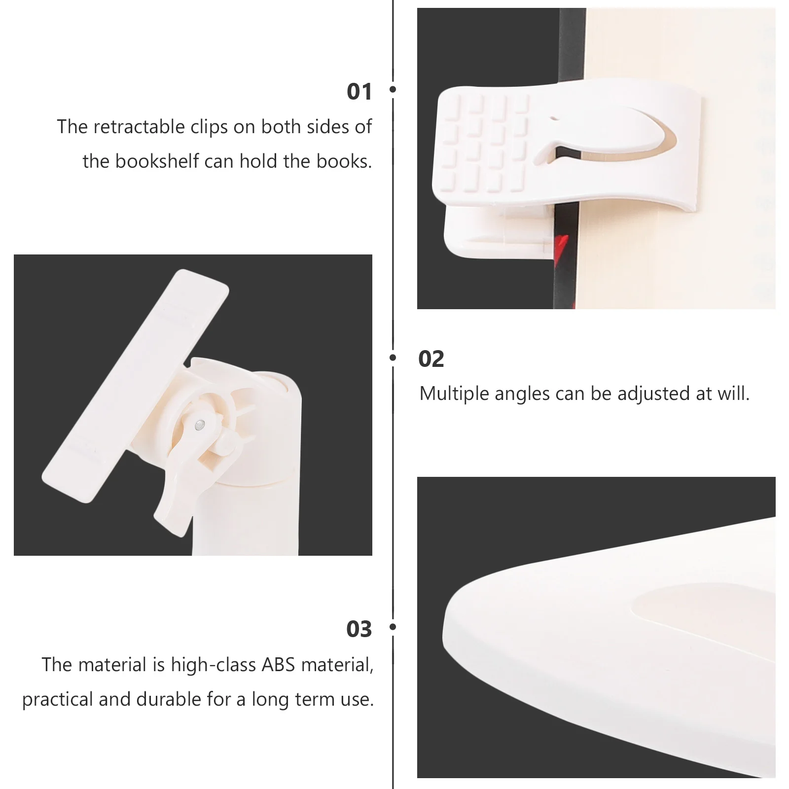

Adjustable Portable Book Stand Reading Rack For Kids Students Desktop Book Rack Abs Material Compact Size Laptop Support