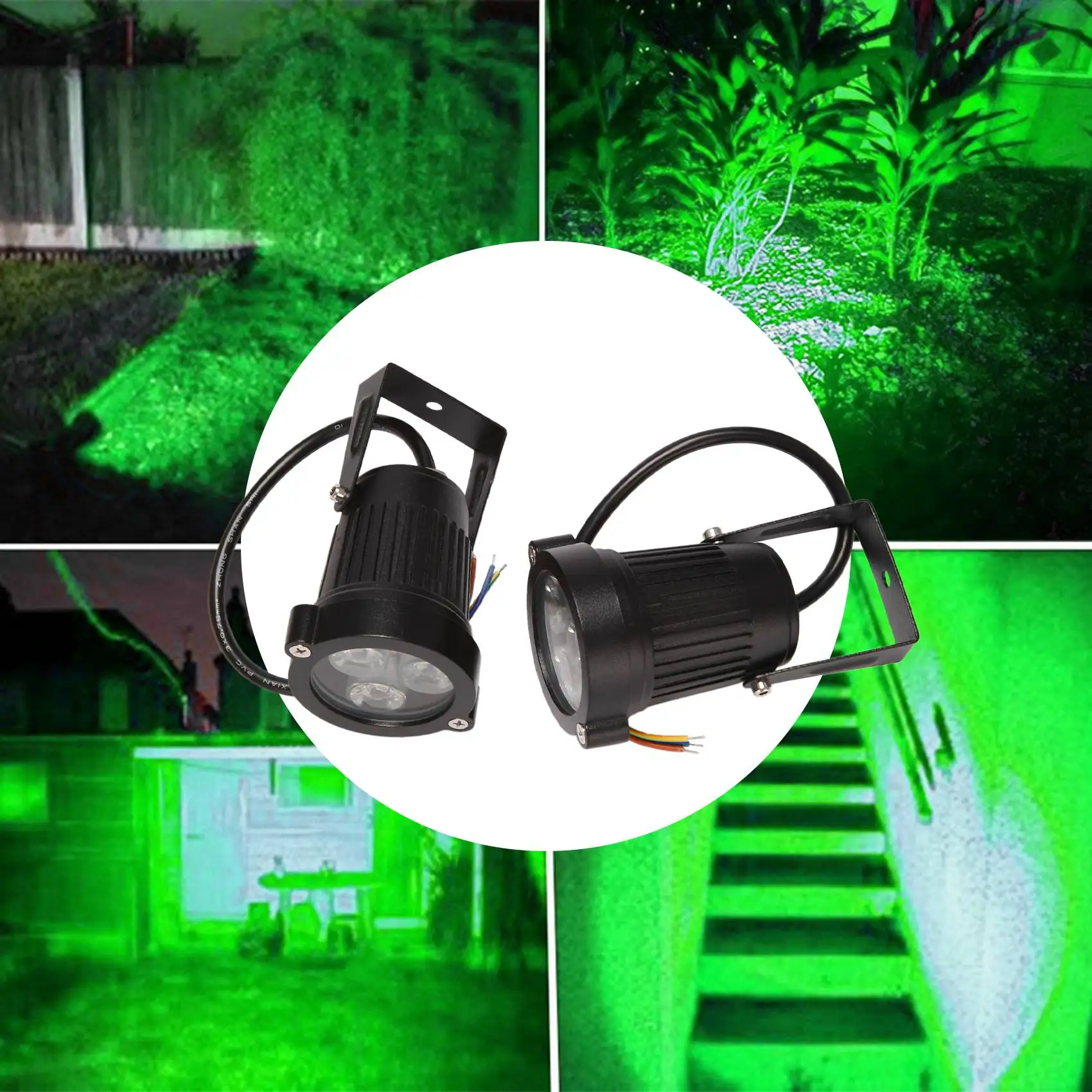 4Pcs LED Garden Lights 3W 220V Outdoor Spotlight with Spike IP65 Waterproof Garden Landscape Decorative Lamp Green