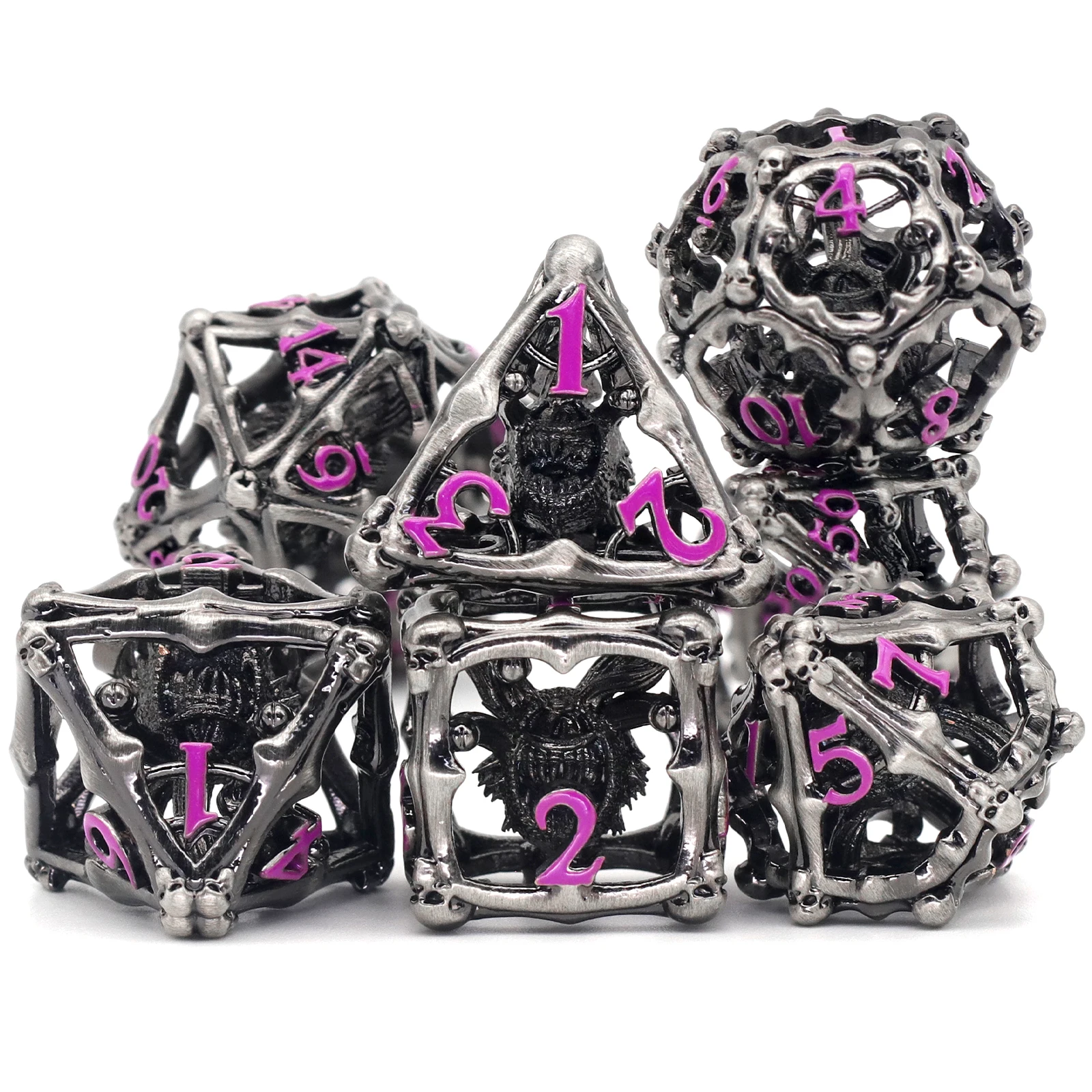 

Beholder Hollow Dice Set, Eye Monster Metal Dice ZHOORQI 7PC Polyhedral Dice for RolePlaying Game Dungeons and Dragons RPG Dice