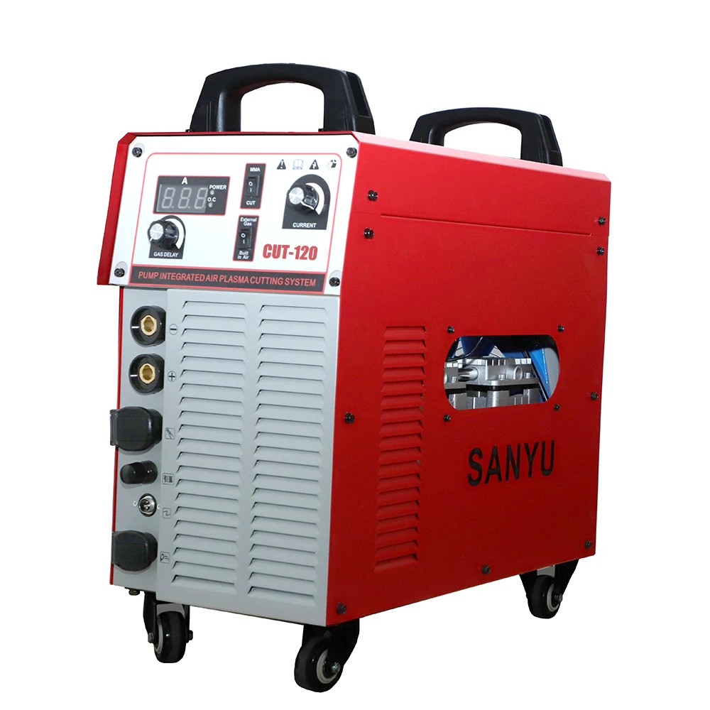 CUT-120A SANYU Plasma Cutting Machine IGBT Cutter Buil-in Air Pump High Quality CUT / MMA Multi Functions Inverter