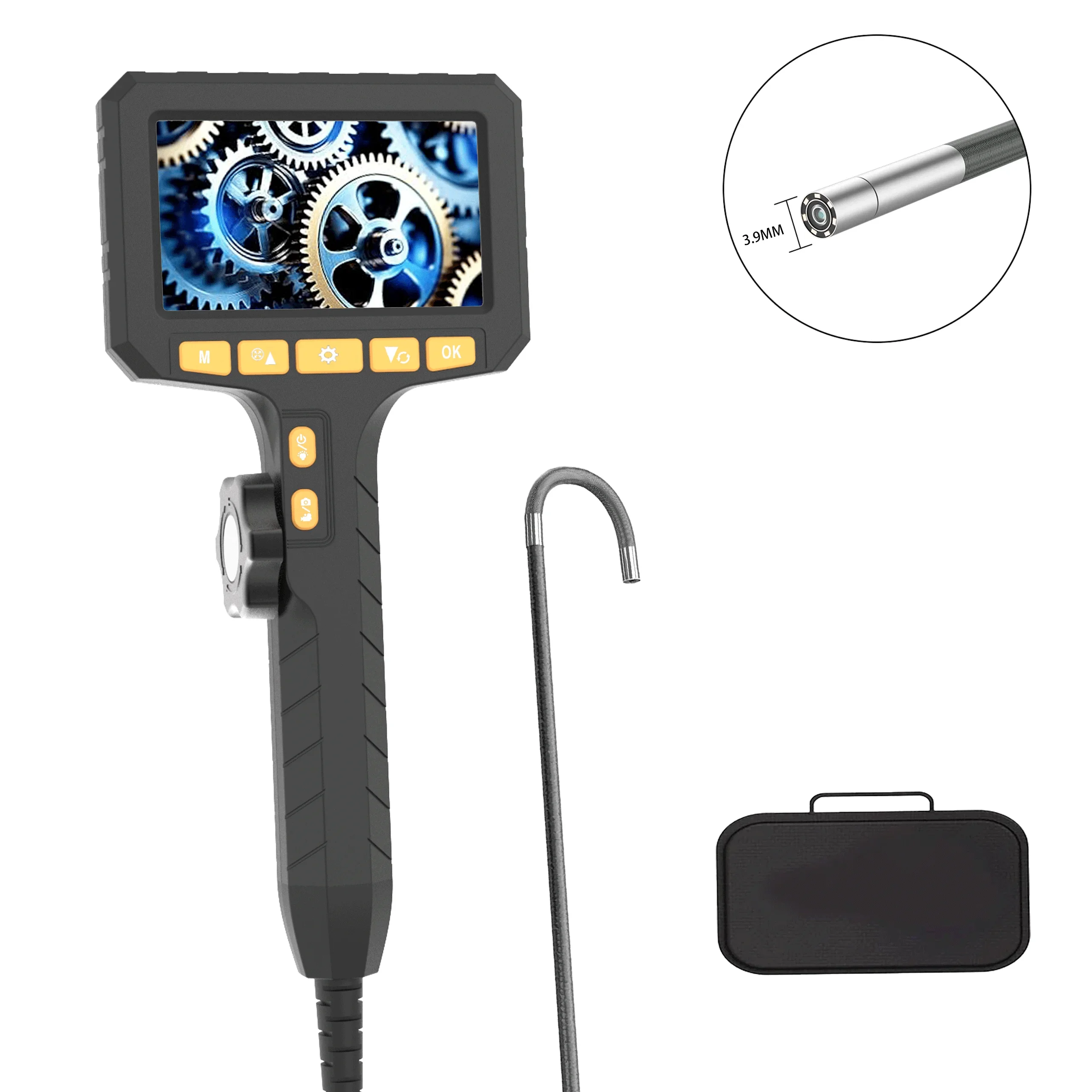 6.2mm HD Two-Way Rotary 360 ° Industrial Piping Endoscope Camera Borescope Inspection with 4.3Inch IPS for Automotive Inspection