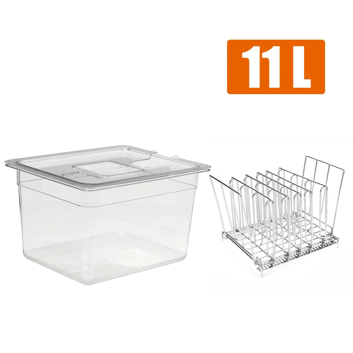 

Slow Cooker Accessories 11L Container + Stainless Steel Rack Detachable Dividers Separator for most Sous Vide Cooker machine